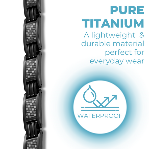 Men's Magnetic Bracelet - Graphite Carbon Fiber, Black Titanium