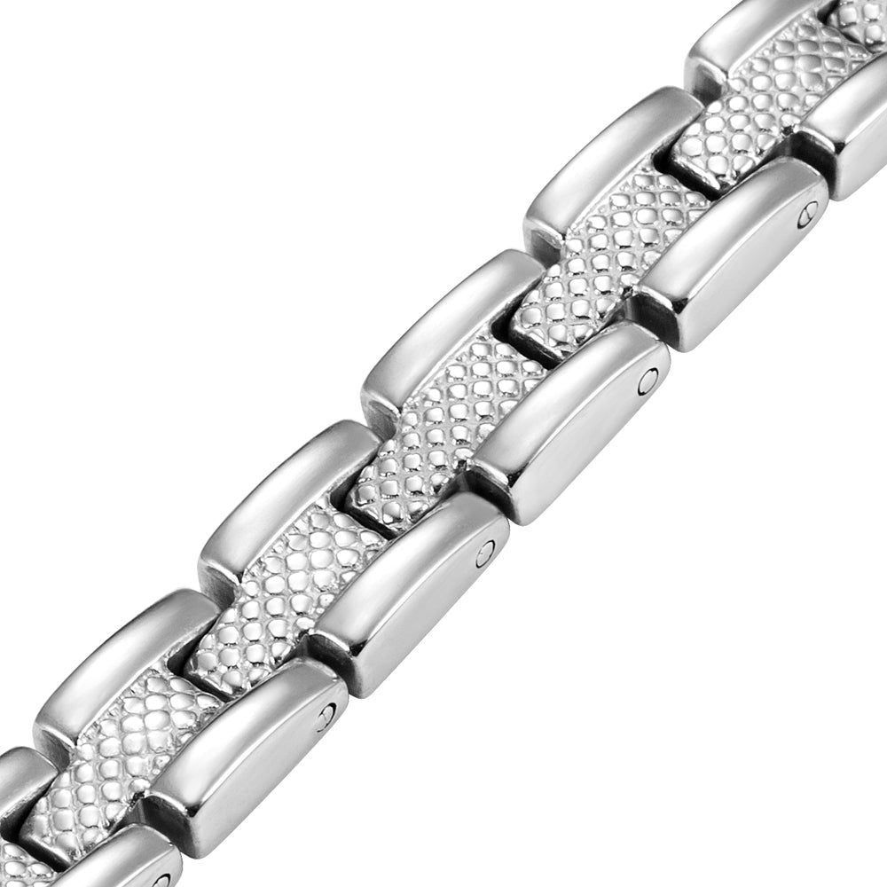 Ladies Magnetic Therapy Bracelet - Silver Tone