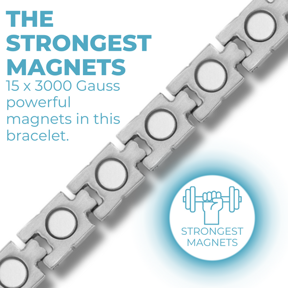 Men's Titanium Magnetic Therapy Bracelet - Two Tone