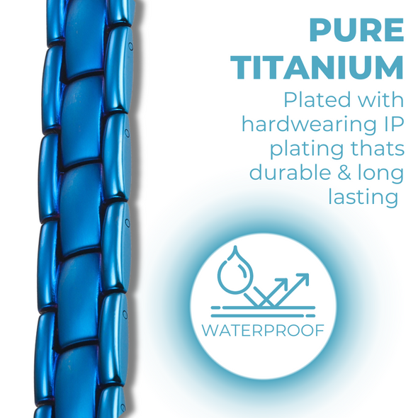 Mens Blue Titanium Magnetic Therapy Bracelet