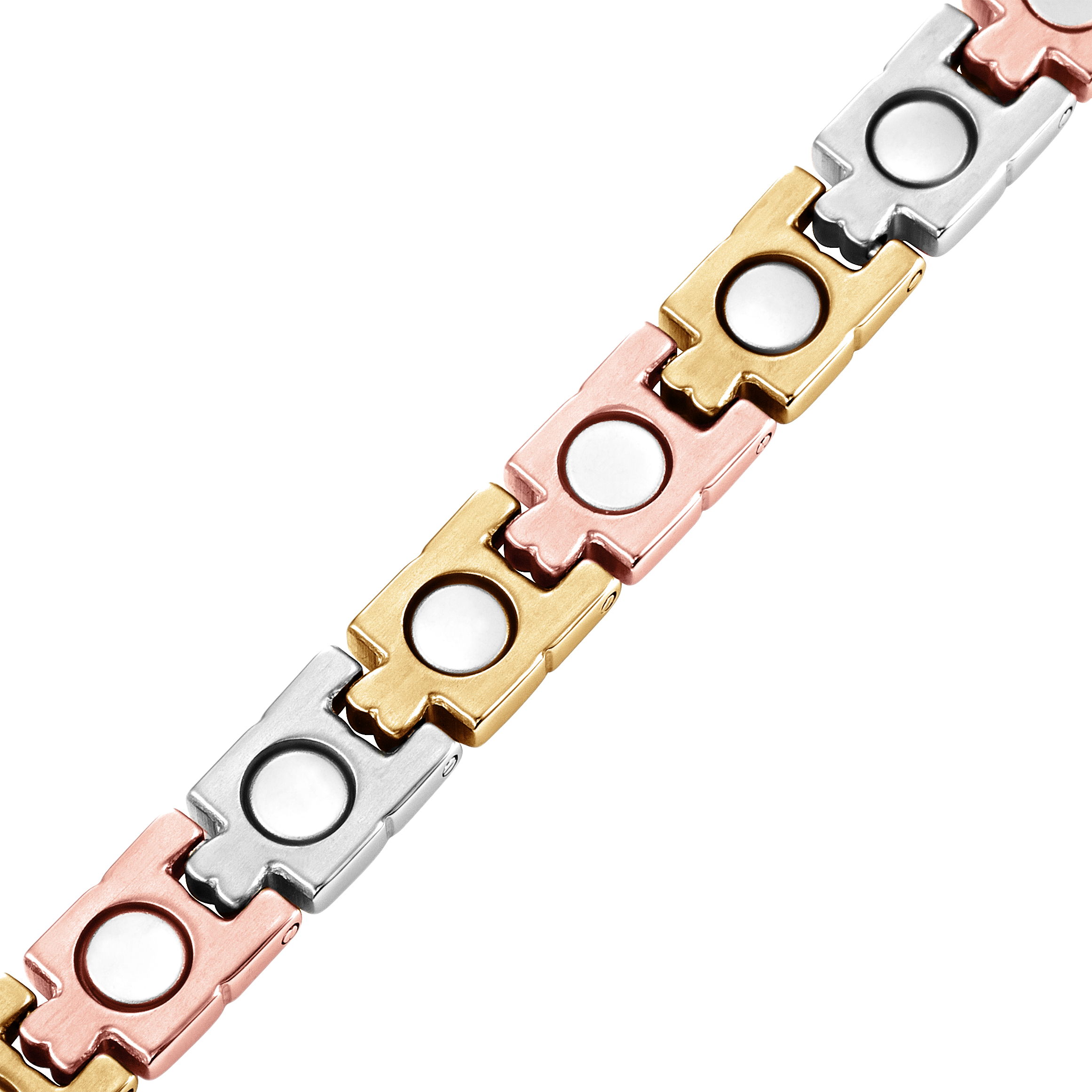 Ladies Titanium Tri Tone Magnetic Ankle Bracelet