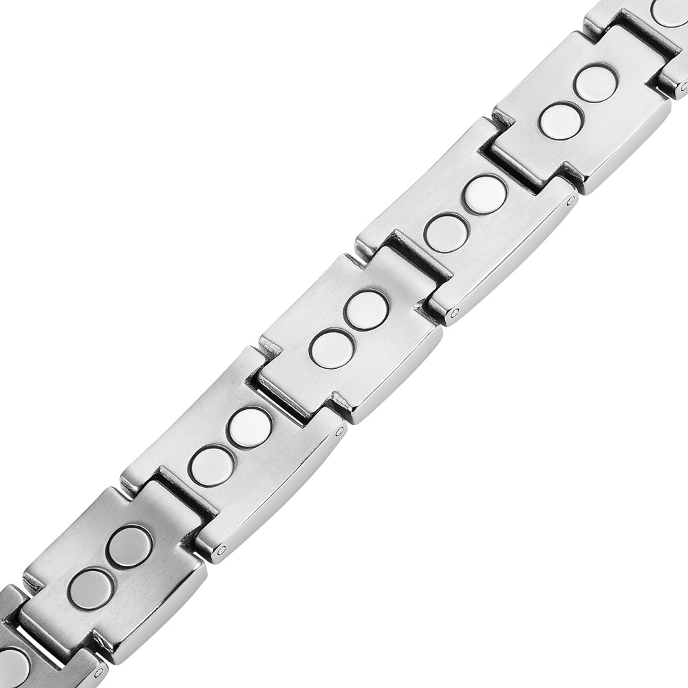 Mens Titanium Magnetic Bracelet Double Row Strong Magnets