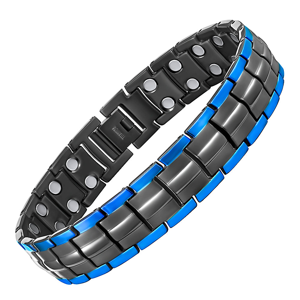 Men's Titanium Double Row Magnetic Therapy Bracelet