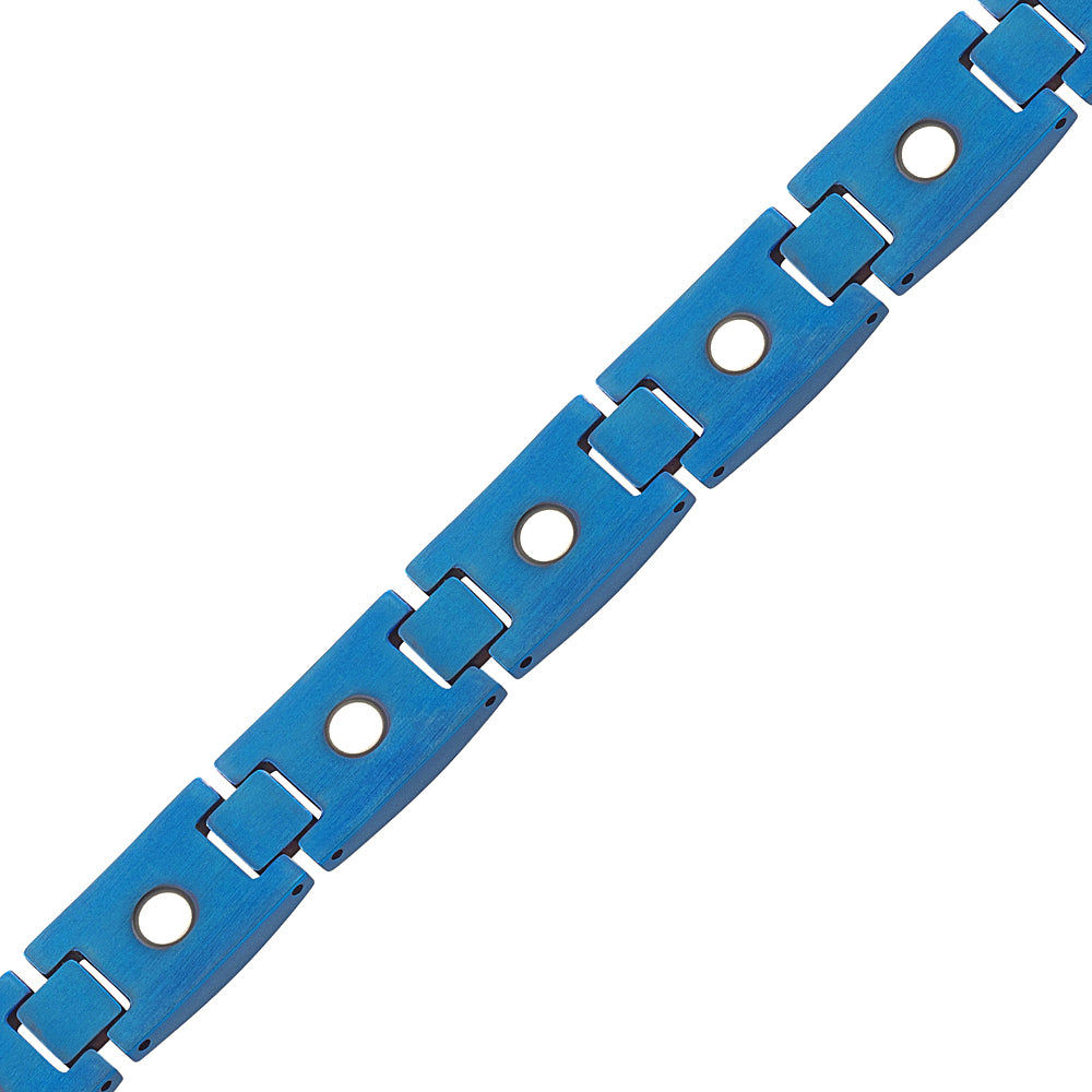 Magnetic Men's Magnetic Bracelet - Blue with Carbon Fiber