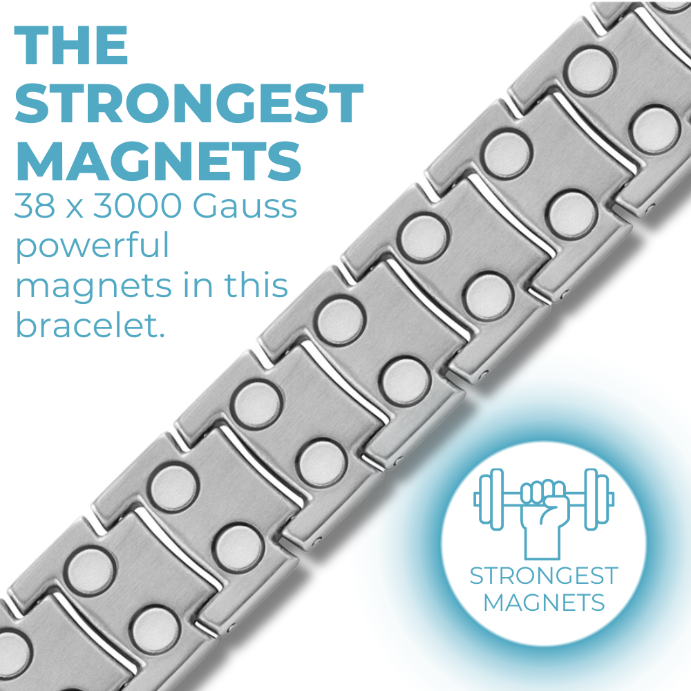 Men's Titanium Double Row Magnetic Therapy Bracelet