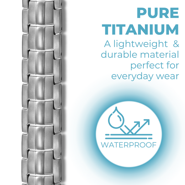 Men's Titanium Double Row Magnetic Therapy Bracelet