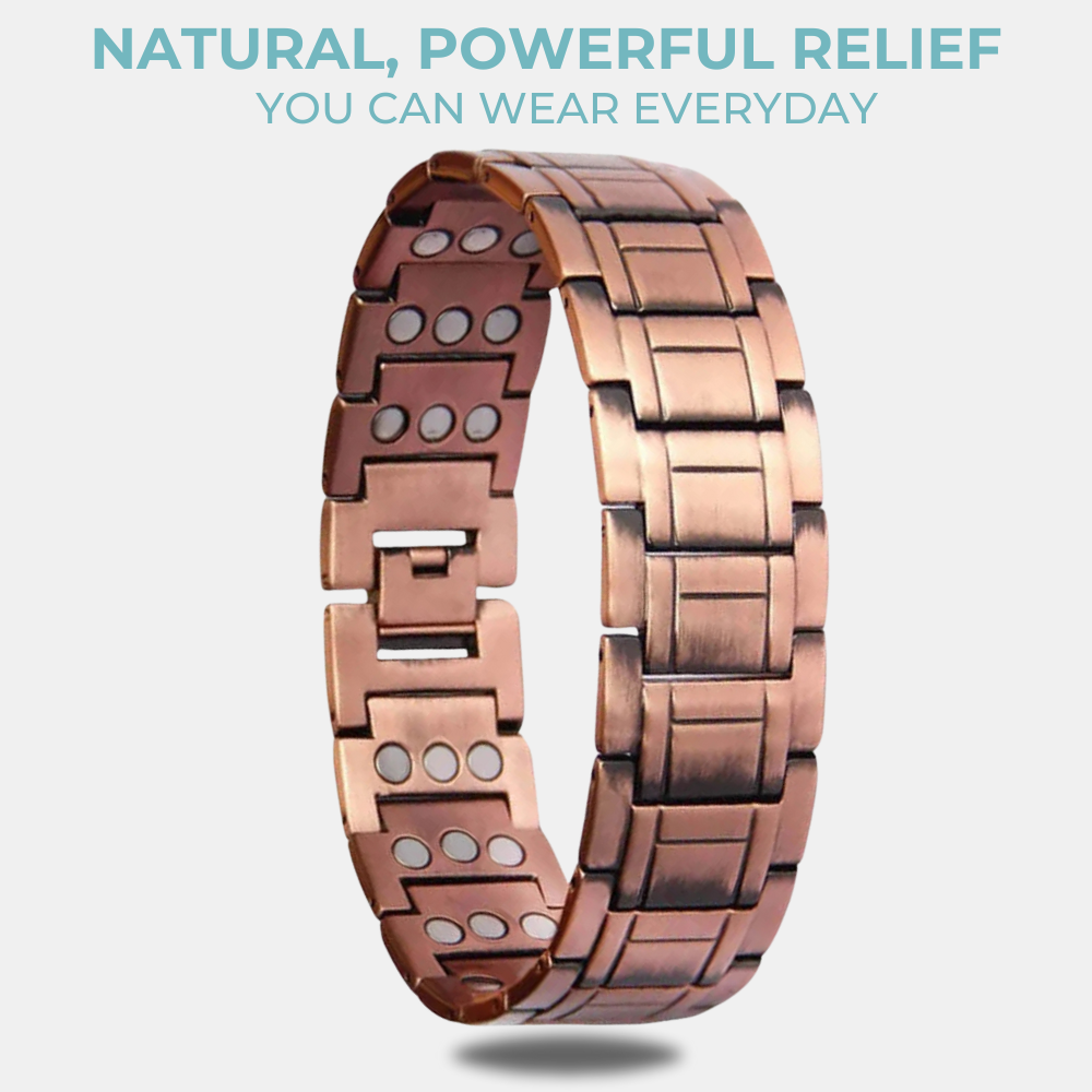 Mens Copper Magnetic Bracelet TRIPLE Power Extra Wide