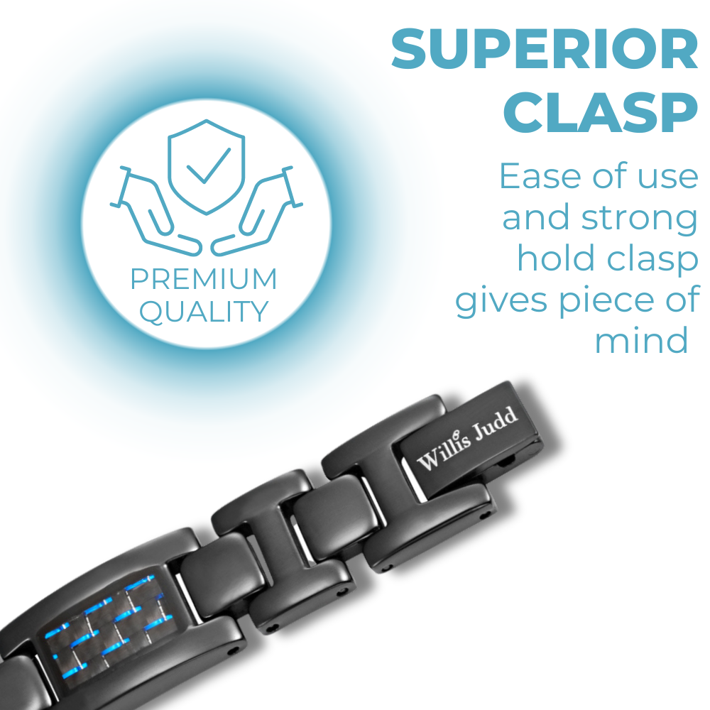 Mens Magnetic Bracelet - Double Strength Black TItanium