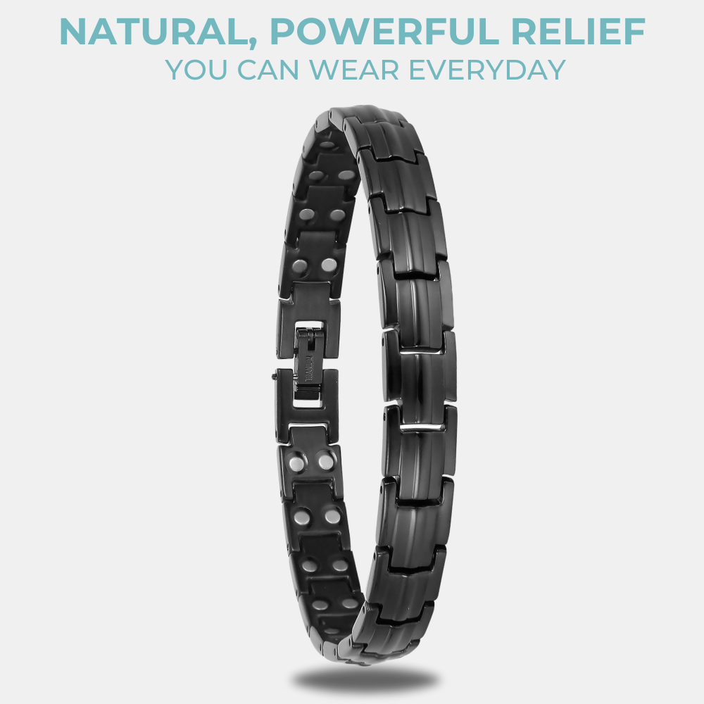 Ladies Double Row Magnets Black Titanium Magnetic Bracelet