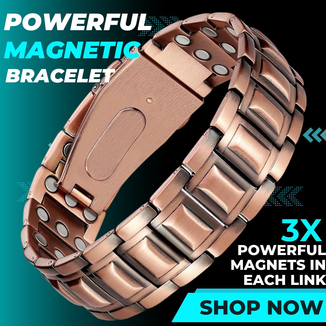 Mens Copper Magnetic Bracelet TRIPLE Power