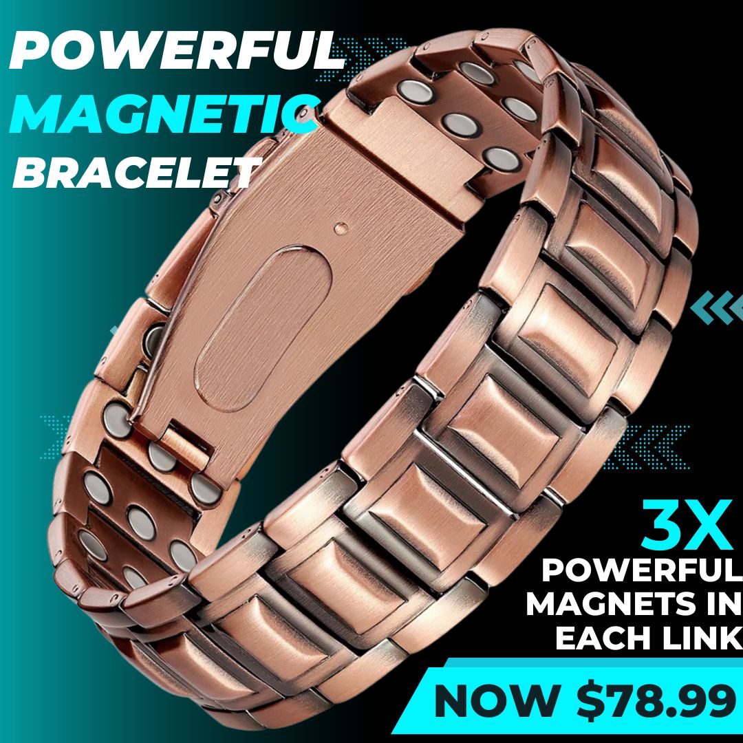 Mens Copper Magnetic Bracelet TRIPLE Power