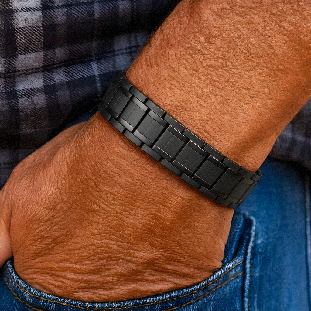 6-Magnet Titanium Bracelet Twin Pack (Black)