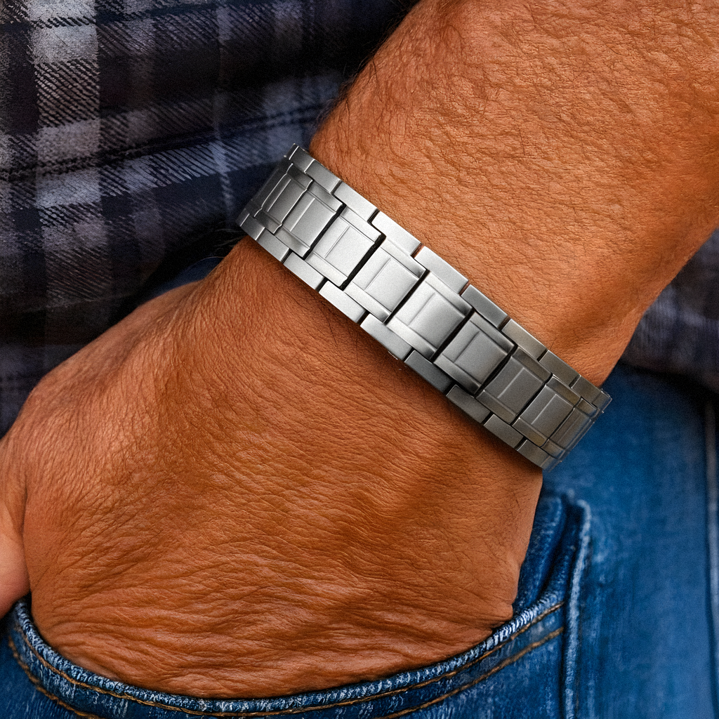 Strongest Magnetic Bracelet For Men - New Model 2025 Silver