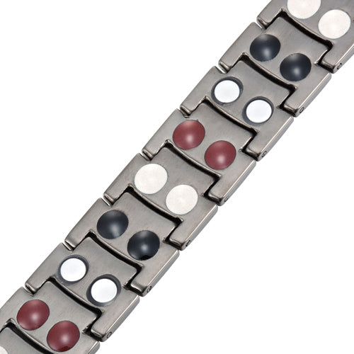 Men's Grey Titanium Four Element Magnetic Therapy Bracelet