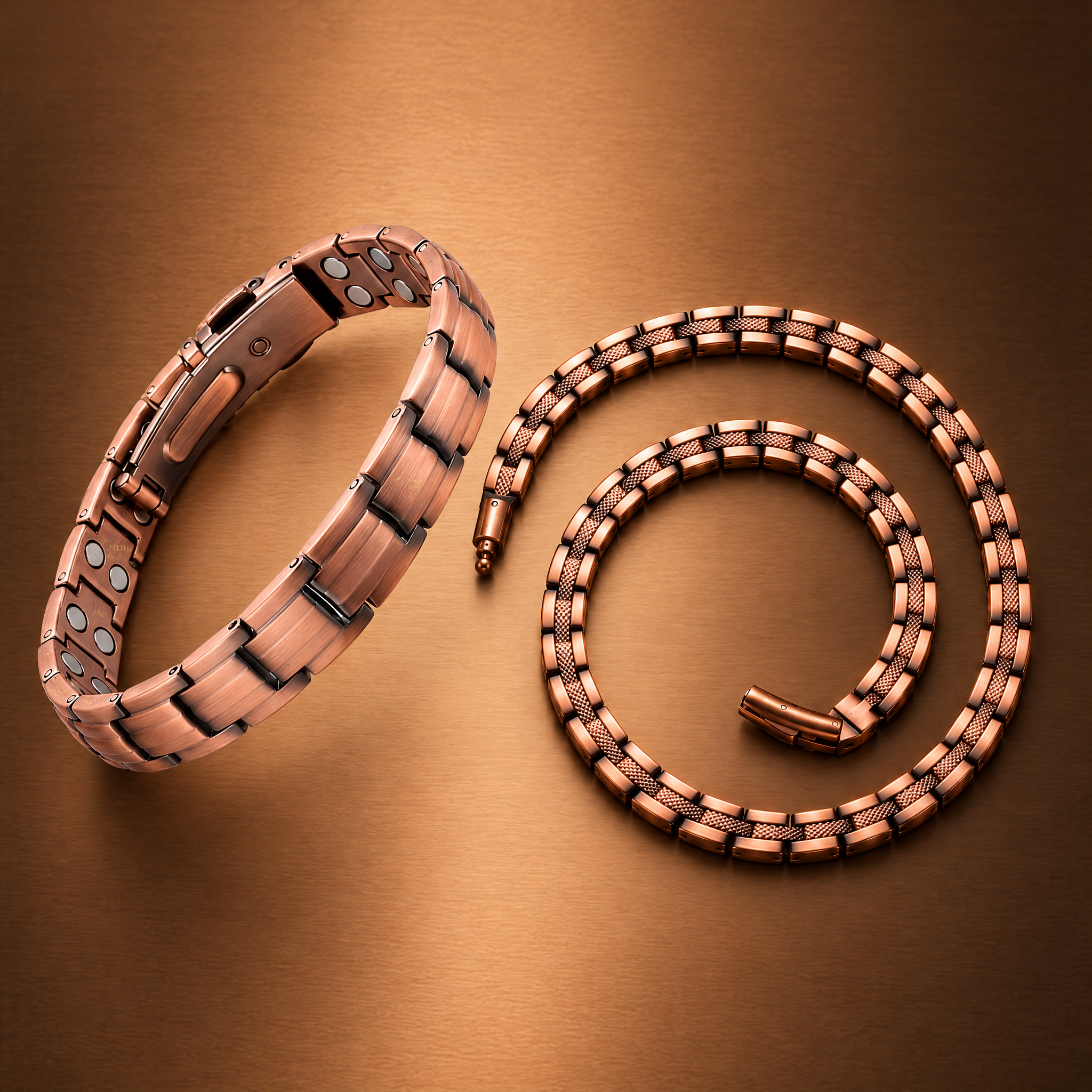 Ladies Copper Bracelet & Magnetic Chain Gift Set
