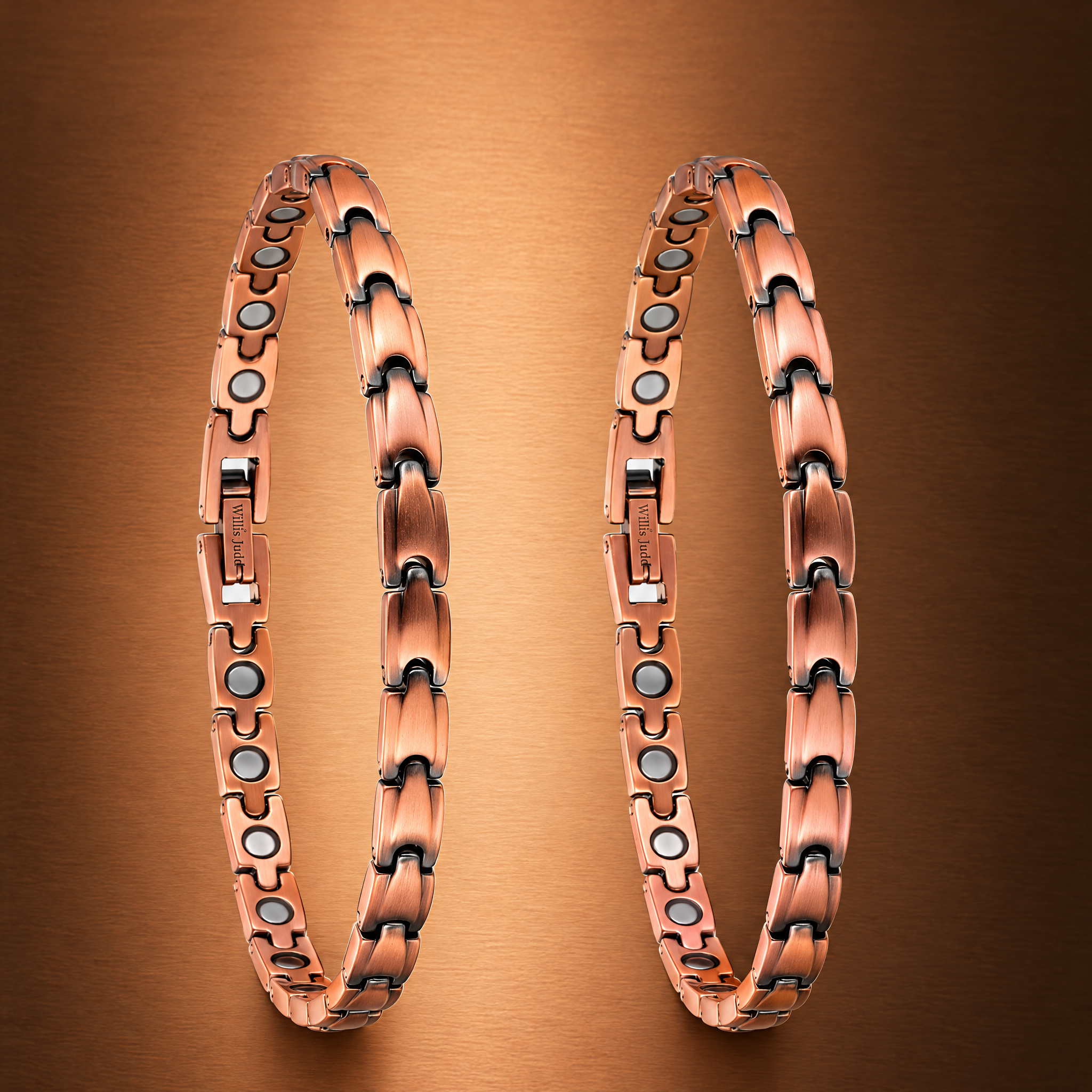 Ladies Classic Copper Bracelet Twin Pack