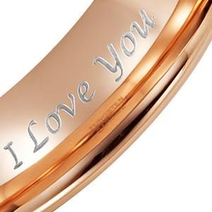 Mens 6mm Band Tungsten Ring Engraved I Love You