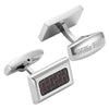 Willis Judd Men’s Stainless Steel with Red Carbon FIber Cufflinks with Gift Pouch