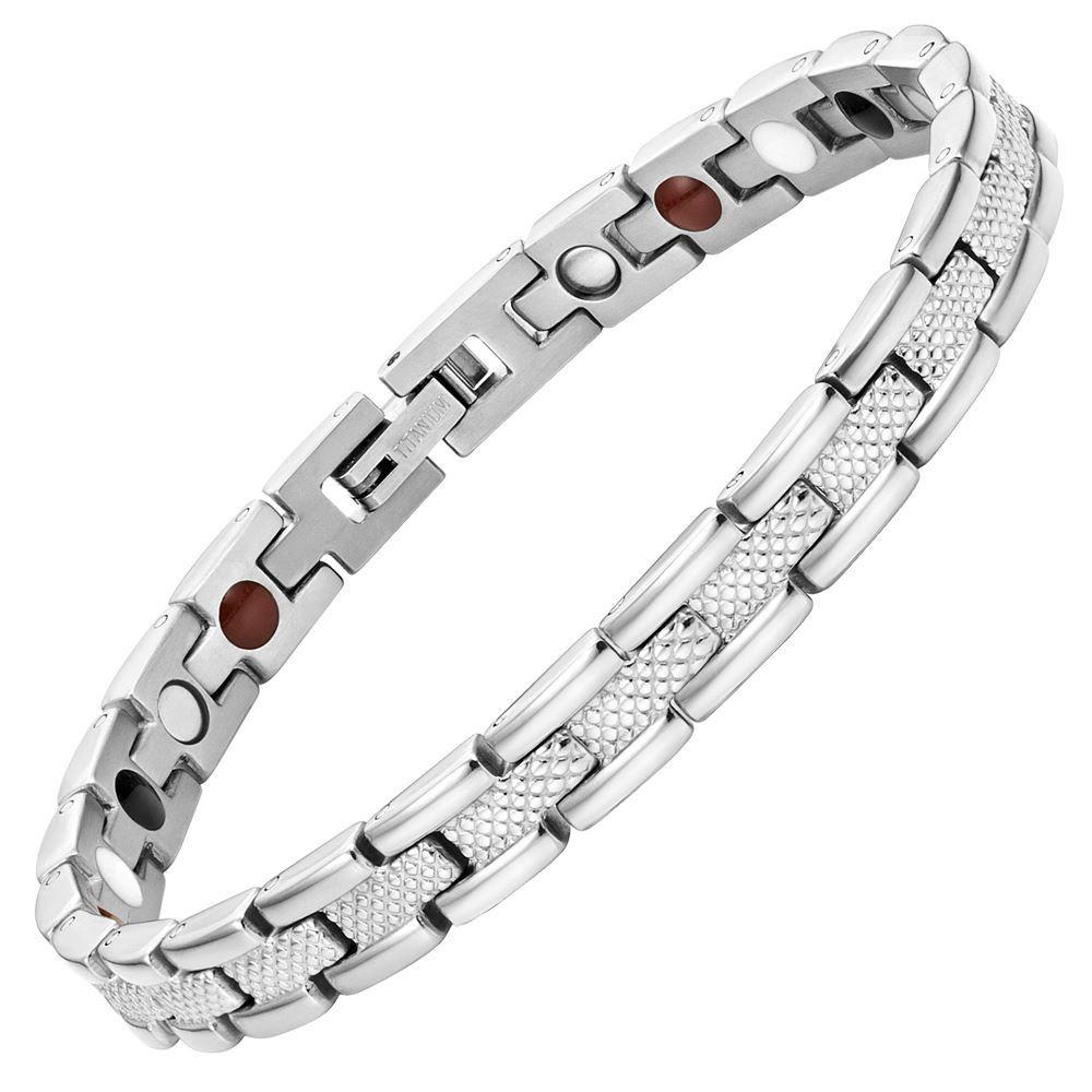 Willis Judd Womens Four Element Titanium Magnetic Bracelet with Free Link Removal Tool and Gift Box