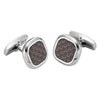 Willis Judd Men's Stainless Steel with Red Carbon fibre Cufflinks with Pouch