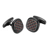 Willis Judd Men's Black Stainless Steel with Red Carbon fibre Cufflinks with Pouch