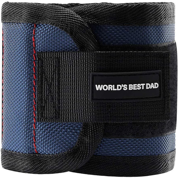 Magnetic Wristband For Dad Embossed Worlds Best Dad Tools Nails Drill Bit Gift