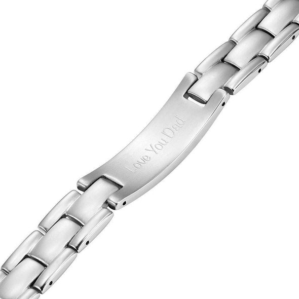 Willis Judd Mens Titanium DAD Bracelet Engraved Love You Dad with Gift Box & Link Removal Tool