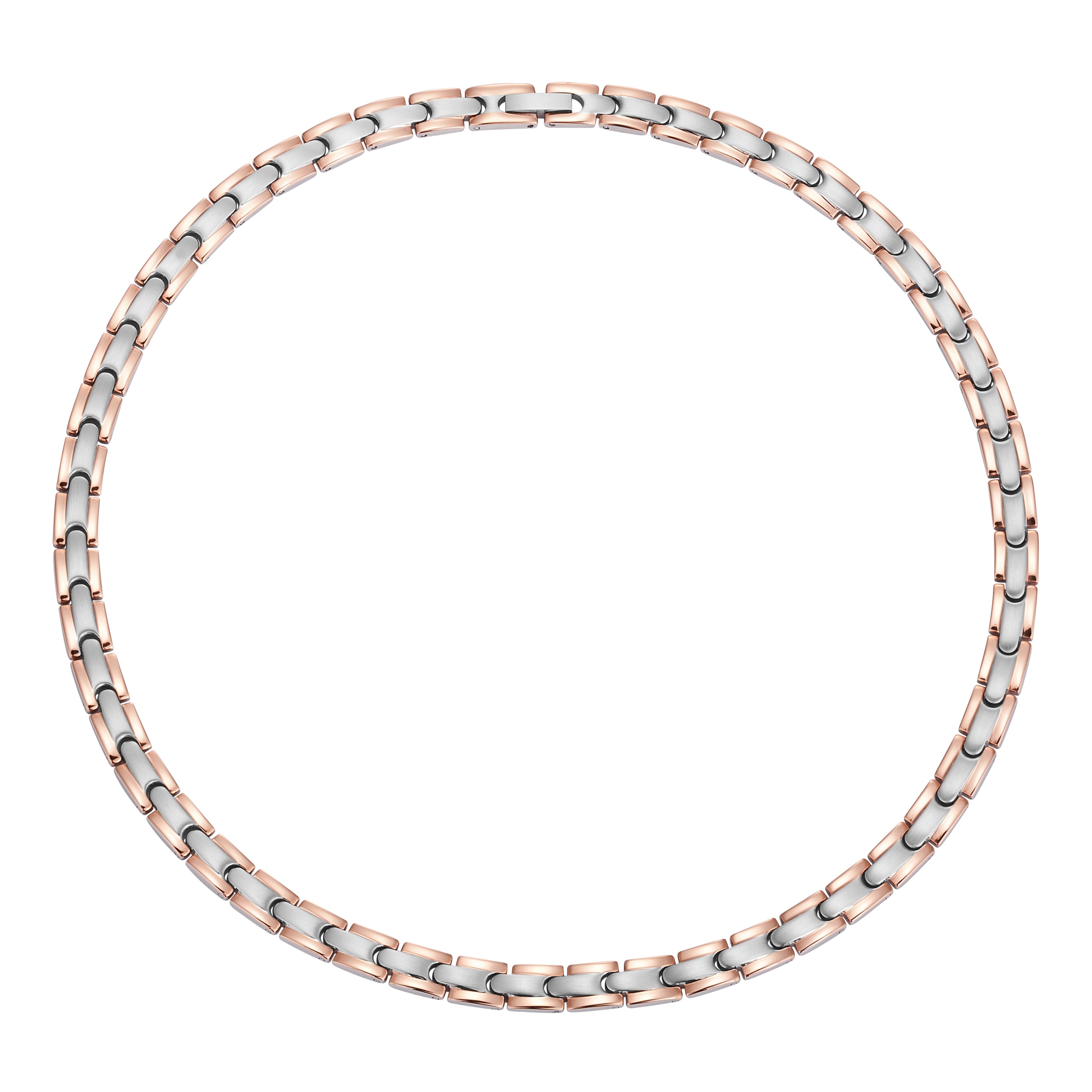 Magnetic Therapy Necklace Ladies Stainless Steel Rose Gold