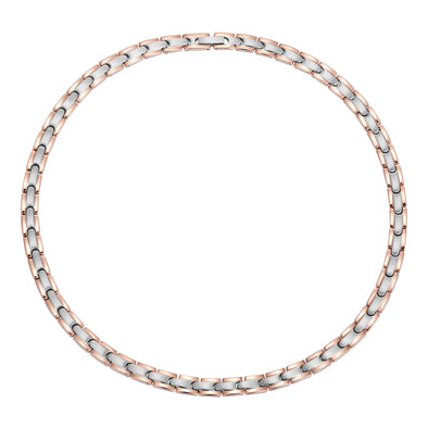Magnetic Therapy Necklace Ladies Stainless Steel Rose Gold
