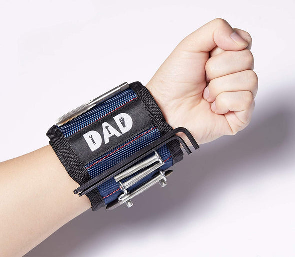 Magnetic Wristband For Dad Embossed Worlds Best Dad Tools Nails Drill Bit Diy Gift