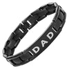 Willis Judd Mens Black Titanium DAD Bracelet Engraved Love You Dad with Gift Box & Link Removal Tool
