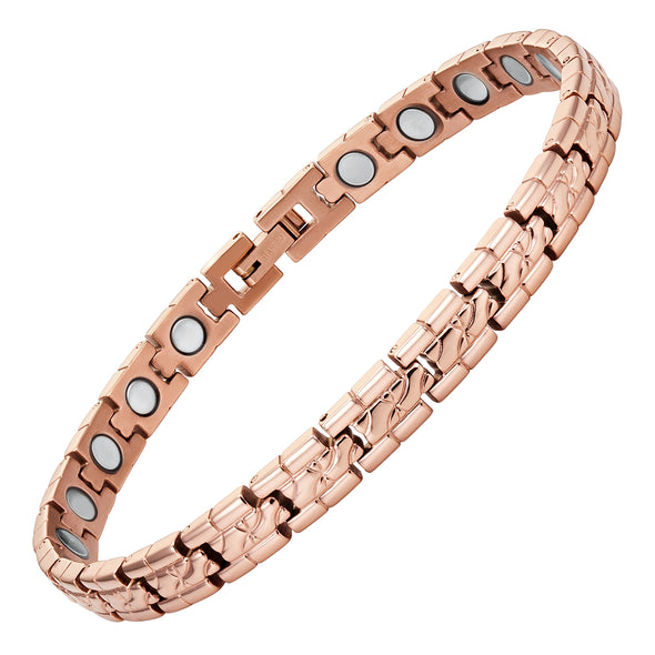 Ladies Titanium Magnetic Rose Gold Therapy Anklet