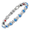 Ladies Four Elements Blue Gem Stone Titanium Magnetic Bracelet