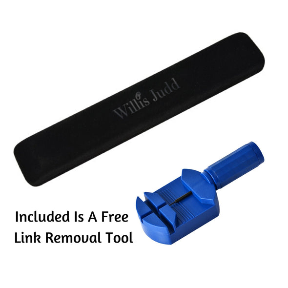 Men's Gold Tone Magnetic Therapy Bracelet - Blue Carbon Fibre