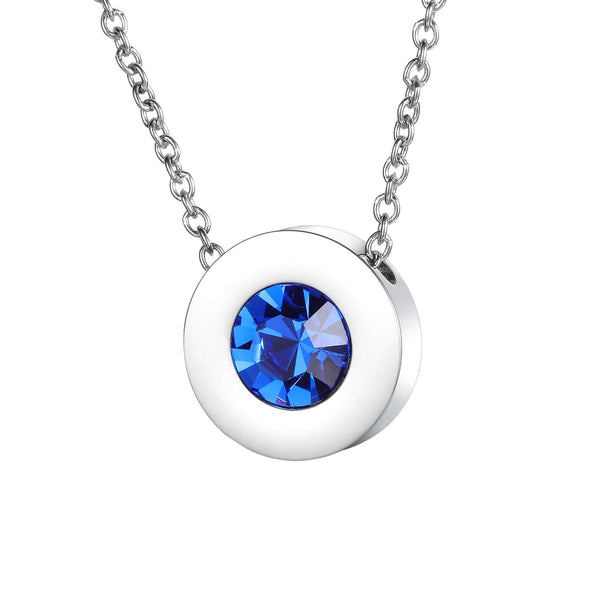 Ladies Blue Gem Stone Magnetic Necklace