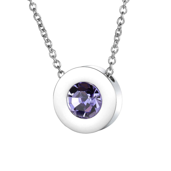 Ladies Purple Gem Stone Magnetic Necklace