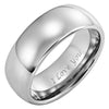 Mens 8mm Band Tungsten Ring Engraved I Love You By Willis Judd