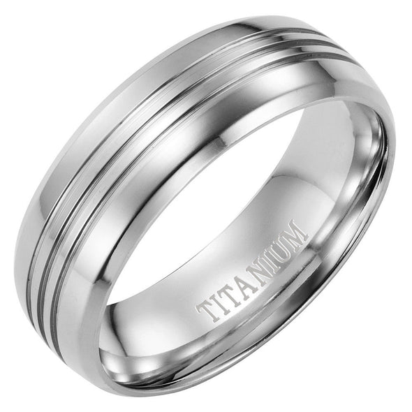 Mens 8mm Titanium Ring Engraved Forever Together By Willis Judd Sizes 7 to 14