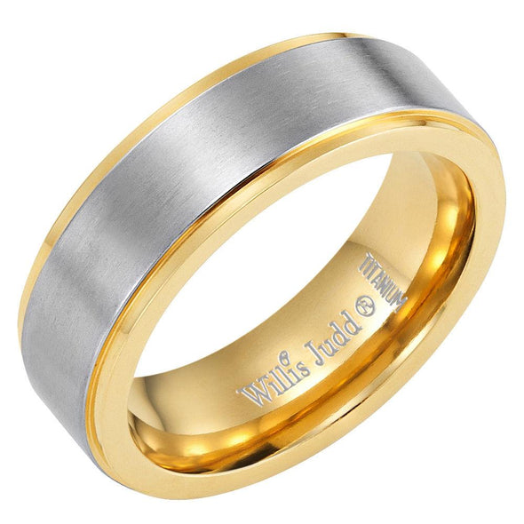 Mens Titanium Ring Engraved Love You Dad By Willis Judd In Gift Pouch