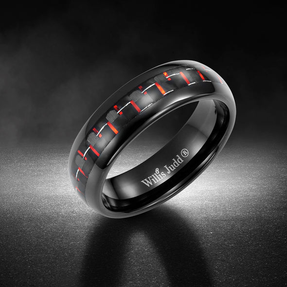 Men’s Ring - Red Carbon Fiber