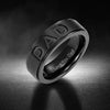 Mens Dad Engraved Ring - Love You (Titanium Black)