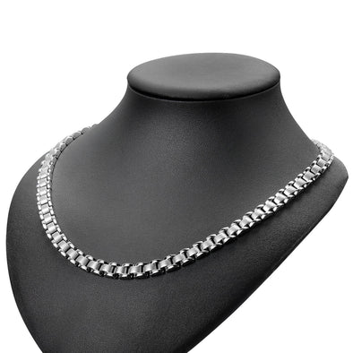 Mens Stainless Steel Magnetic Therapy Necklace