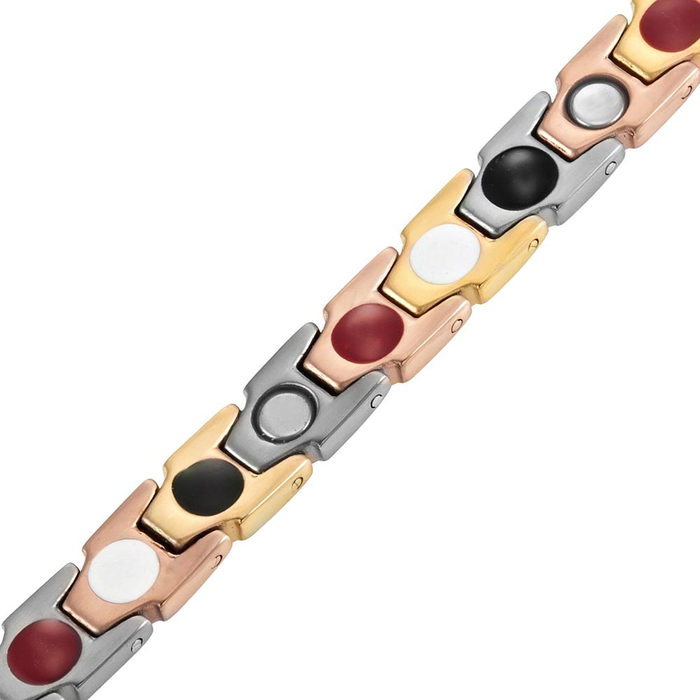 Ladies Tri-Color Four Element Magnetic Titanium Bracelet