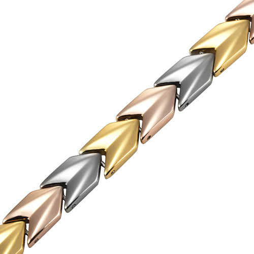 Ladies Magnetic Bracelet - Tri Tone (Titanium)
