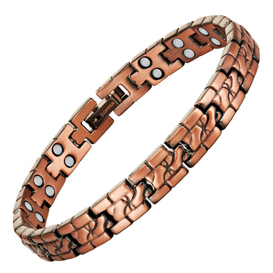 Double Strength Ladies Copper Double Row Magnetic Therapy Bracelet