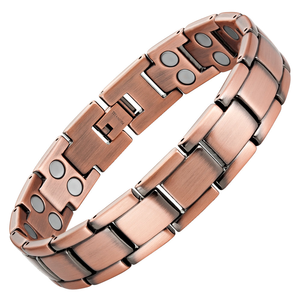 Mens Magnetic Therapy Bracelet -Titanium Copper look