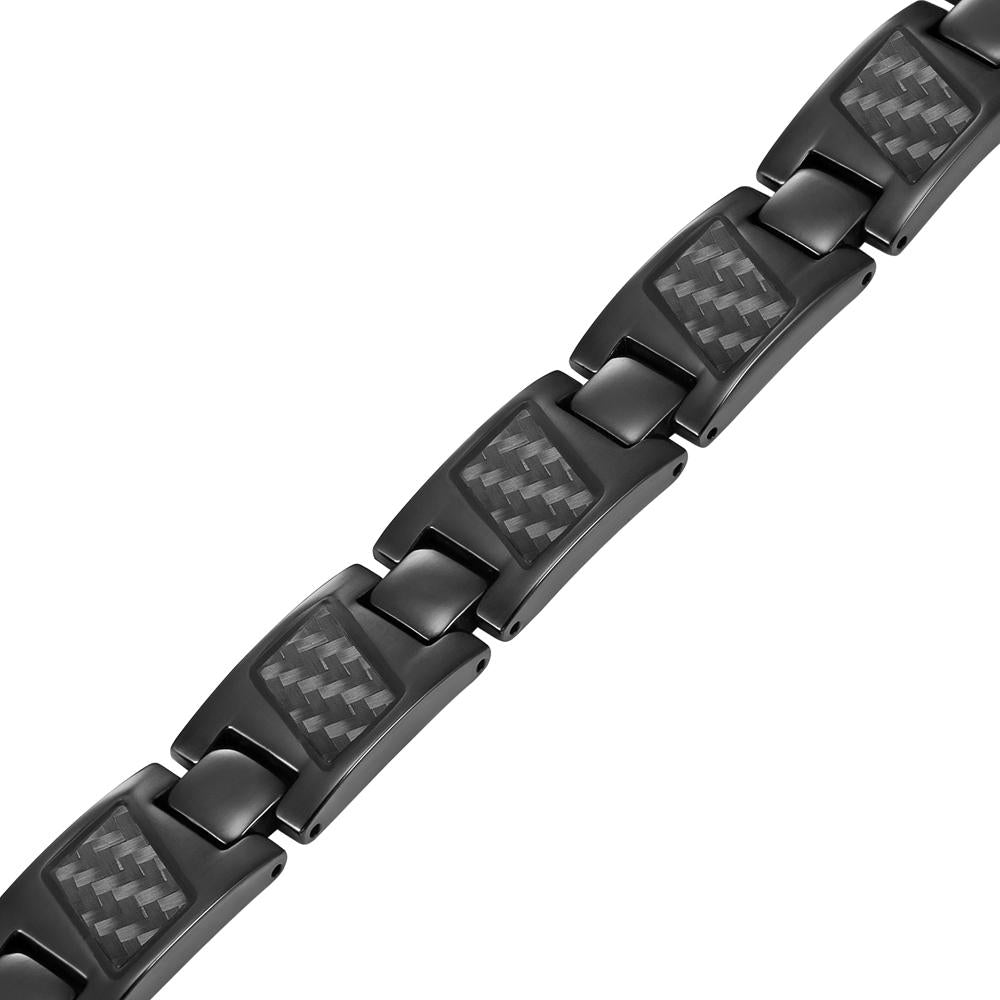 Men's Black Carbon Fiber Titanium Magnetic Bracelet