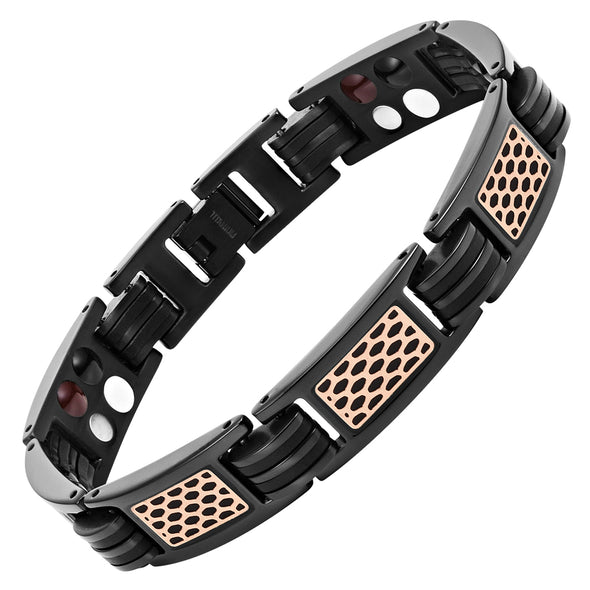 Mens Four Element Titanium Magnetic Therapy Bracelet
