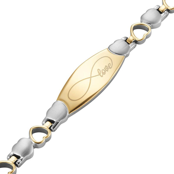 Ladies Two Tone Gold Infinity Titanium Bracelet NON MAGNETIC