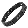 Mens Magnetic Engraved Bracelet - Love You Dad (Black Carbon Fiber)